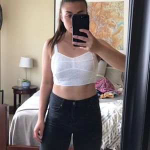 Roxy white broderie anglaise bralette